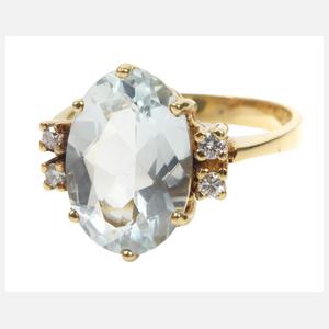 Damenring mit Aquamarin und Brillanten