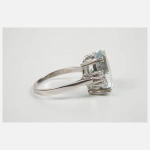 Damenring mit Aquamarin und Brillanten