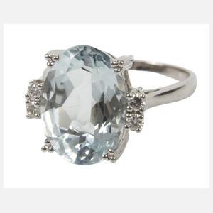 Damenring mit Aquamarin und Brillanten