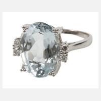 Damenring mit Aquamarin und Brillanten111