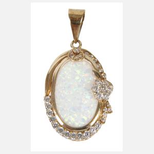 Anhänger mit Edelopal und Steinbesatz