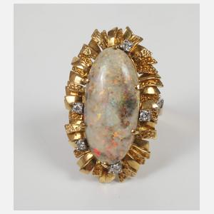 Damenring mit Edelopal und Brillanten