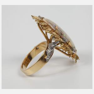 Damenring mit Edelopal und Brillanten