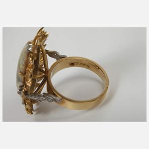 Damenring mit Edelopal und Brillanten