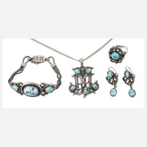 Konvolut Silberschmuck mit Türkisen
