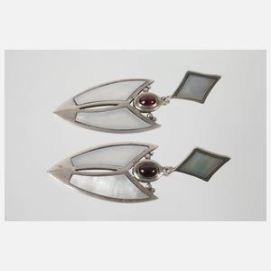 Schmuckset mit Perlmutt und Granaten