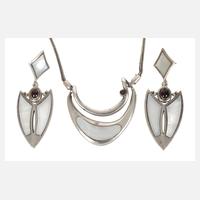 Schmuckset mit Perlmutt und Granaten111