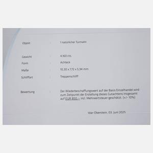 Drei facettierte Turmaline