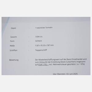 Drei facettierte Turmaline