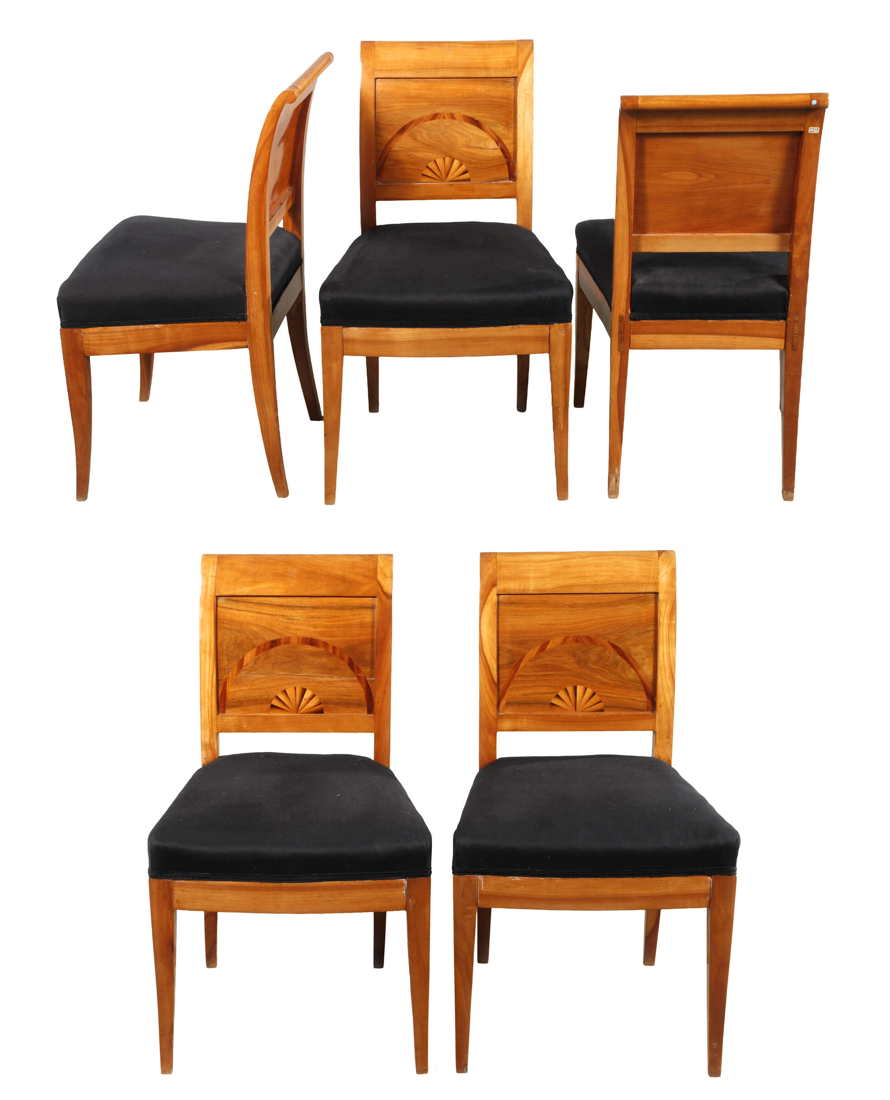 Satz von fünf Stühlen Biedermeier
