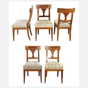 Satz von fünf Stühlen Biedermeier