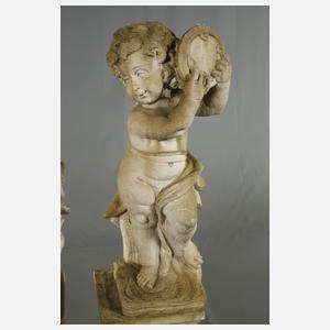 Paar Gartenskulpturen mit Podest