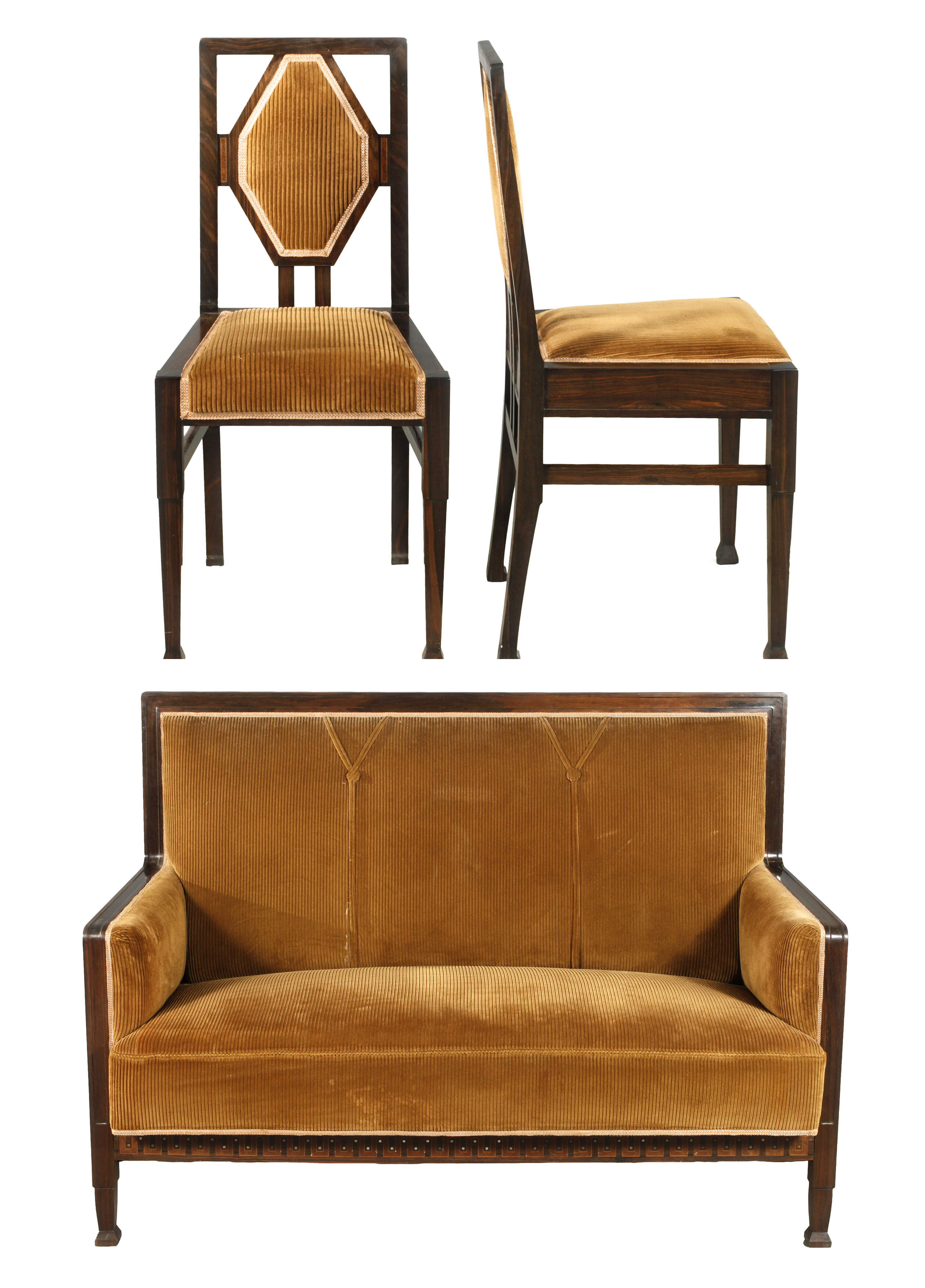 Ludwig Alter Sofa und zwei Stühle
