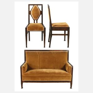Ludwig Alter Sofa und zwei Stühle