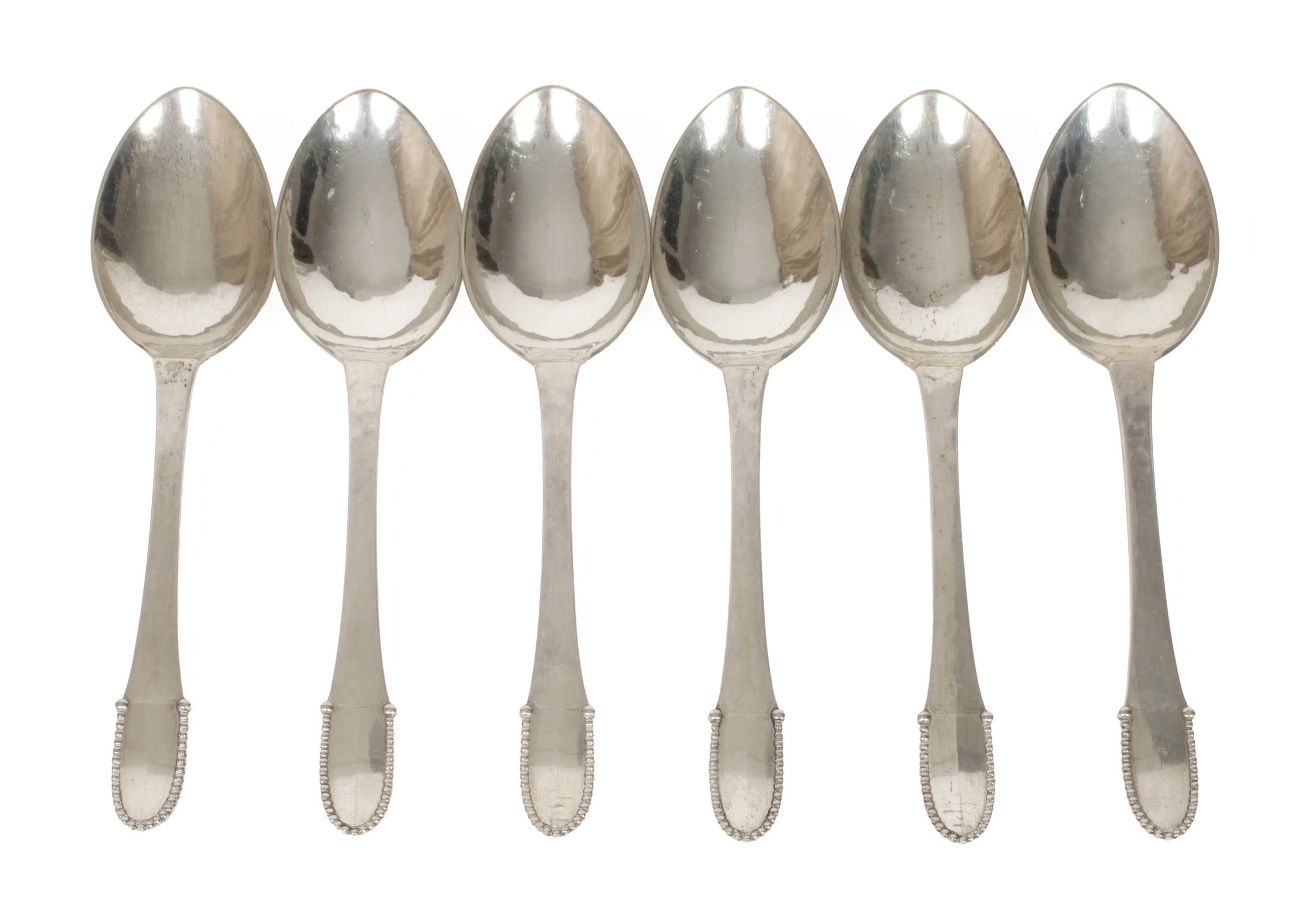 Georg Jensen sechs Menülöffel "Kugel"