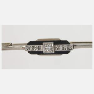 Stabbrosche mit Onyx und Diamanten
