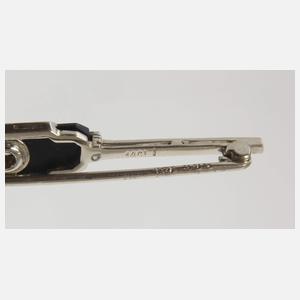 Stabbrosche mit Onyx und Diamanten