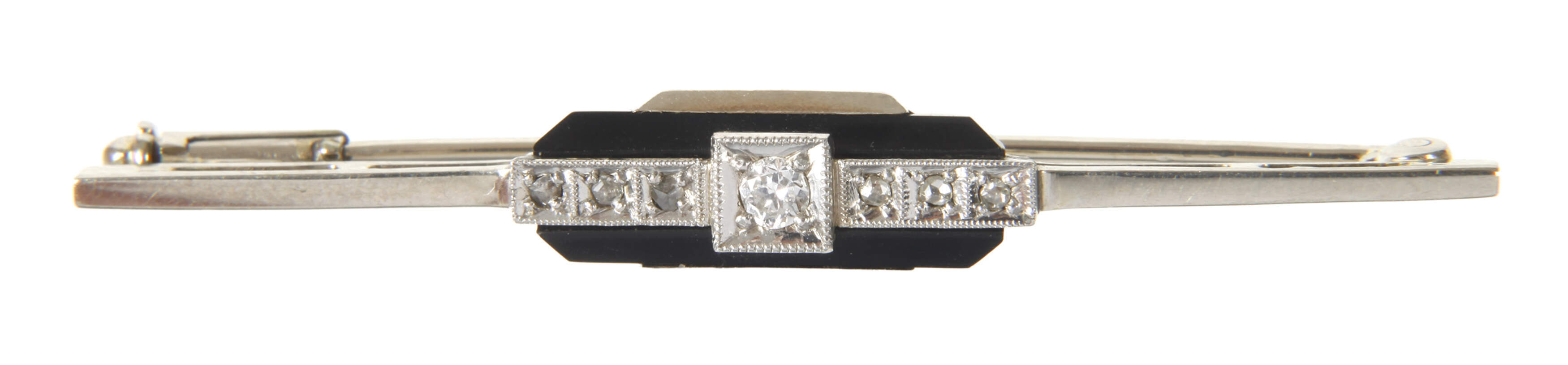 Stabbrosche mit Onyx und Diamanten