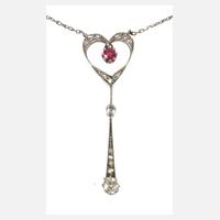 Jugendstil-Collier mit Rubin und Diamanten111