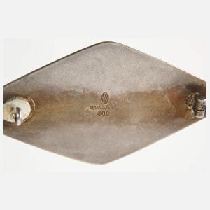 Jugendstil-Brosche mit guillochiertem Emaille