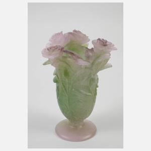 Daum Nancy Vase und Kerzenleuchter Pâte de verre