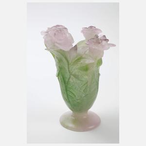 Daum Nancy Vase und Kerzenleuchter Pâte de verre