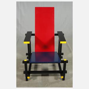 nach Gerrit Th. Rietveld, Armlehnstuhl "Red & Blue"