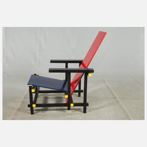 nach Gerrit Th. Rietveld, Armlehnstuhl "Red & Blue"