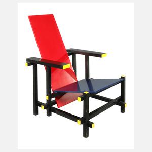 nach Gerrit Th. Rietveld, Armlehnstuhl "Red & Blue"