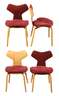 Arne Jacobsen, vier Stühle "Grand Prix"