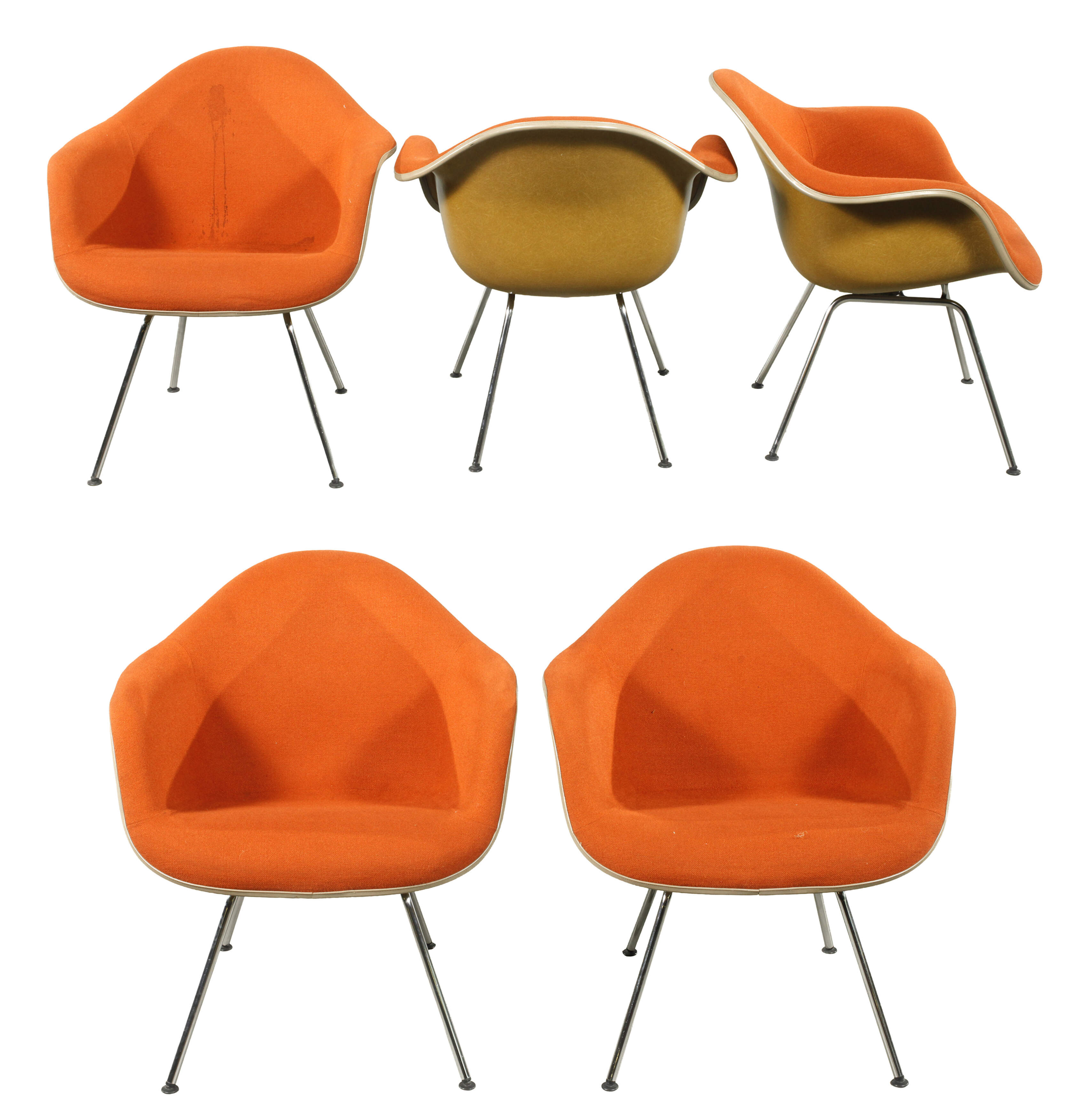 Charles Eames, fünf Armlehnstühle "DAX"