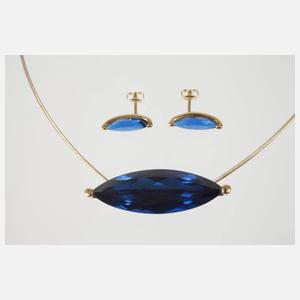 Designcollier mit Ohrsteckern