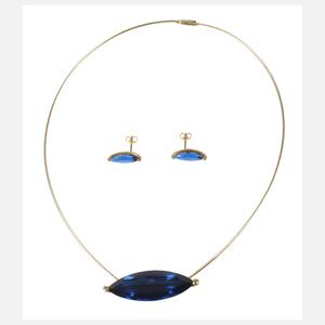 Designcollier mit Ohrsteckern
