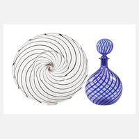 Murano Schale und Karaffe mit Kupferaventurin111