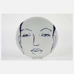 Otto Drögsler, drei Wandteller "Faces"