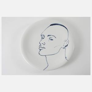 Otto Drögsler, vier Wandteller "Faces"