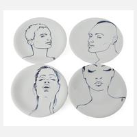 Otto Drögsler, vier Wandteller "Faces"111