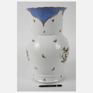 Herend Ungarn Bodenvase "Rothschild Bird Blue"