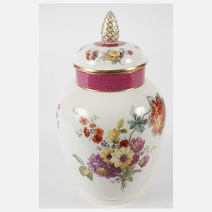 KPM Berlin Deckelvase Blumenmalerei