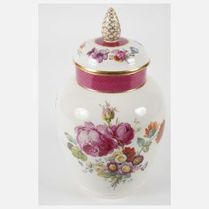 KPM Berlin Deckelvase Blumenmalerei