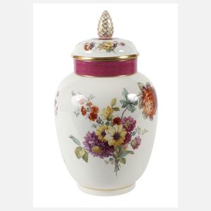 KPM Berlin Deckelvase Blumenmalerei