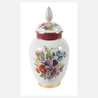 KPM Berlin große Deckelvase Blumenmalerei111