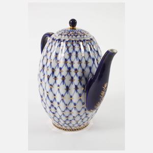 Lomonosov Kaffeeservice "Kobaltnetz"