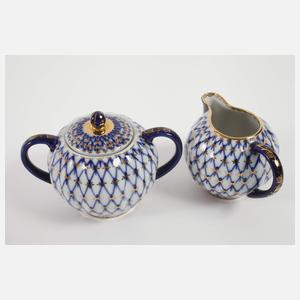 Lomonosov Kaffeeservice "Kobaltnetz"