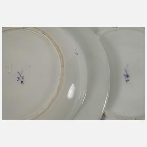 Meissen Konvolut frühe Teller "Blaumalerei"