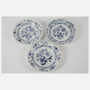 Meissen Konvolut frühe Teller "Blaumalerei"
