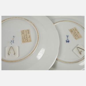 Meissen zwei Speiseteller und Schale Punktzeit