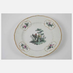 Meissen Zierteller "Figurenmalerei nach Watteau"