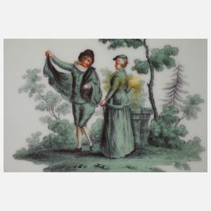 Meissen Zierteller "Figurenmalerei nach Watteau"