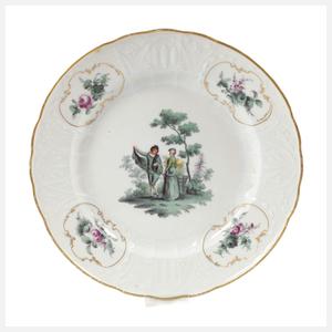 Meissen Zierteller "Figurenmalerei nach Watteau"